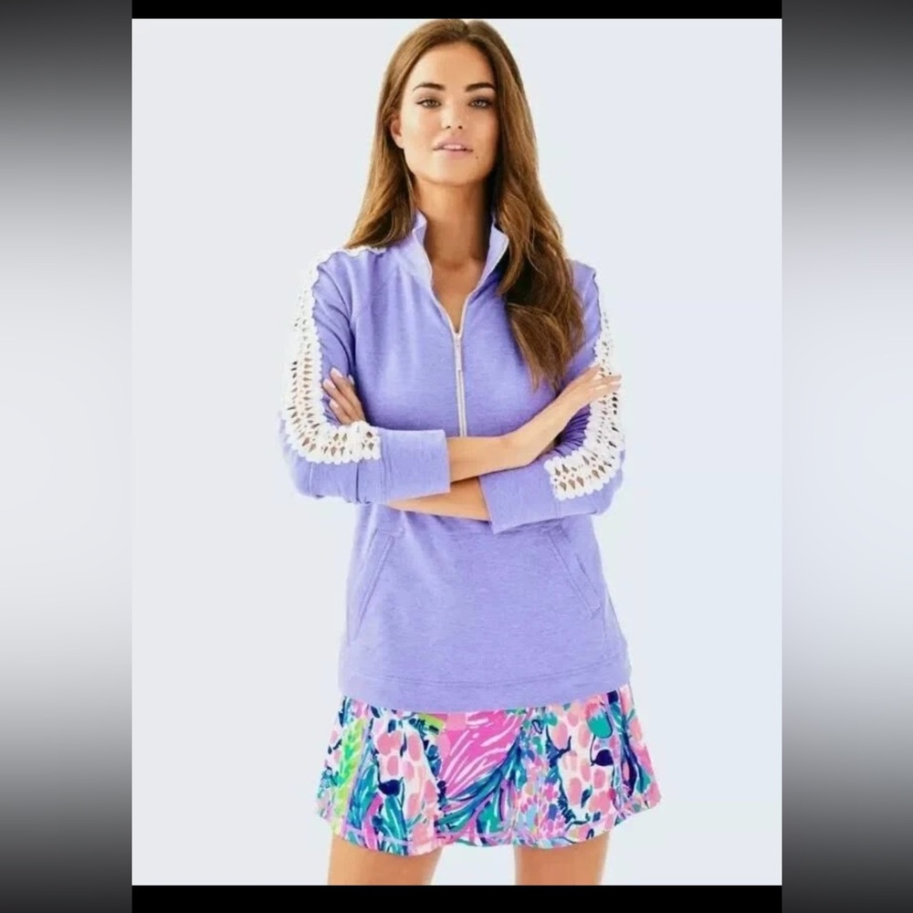 Lilly Pulitzer Skipper Popover UPF Heathered Lilac Purple size Small